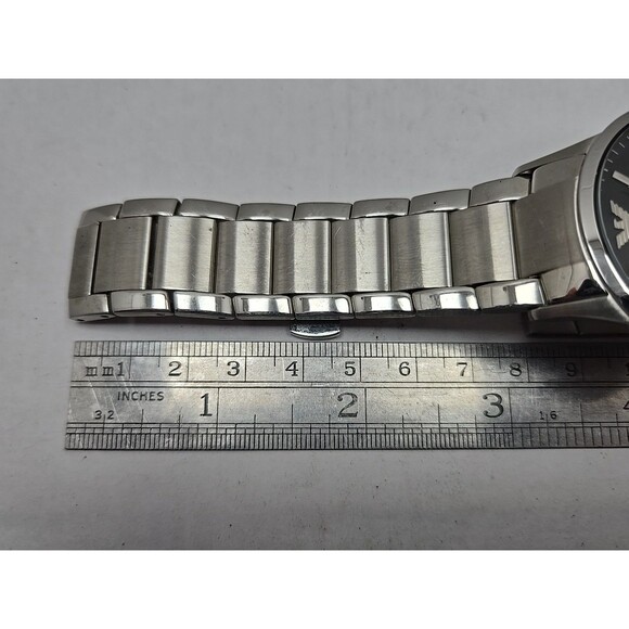 Emporio Armani Sportivo Renato 43mm Date Quartz Watch Silver Tone New Battery - Picture 12 of 13